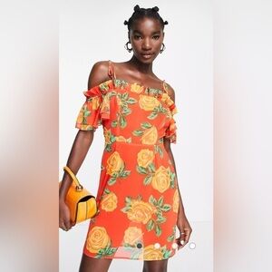 NWT Nordstrom Topshop Size 4 Orange Dress